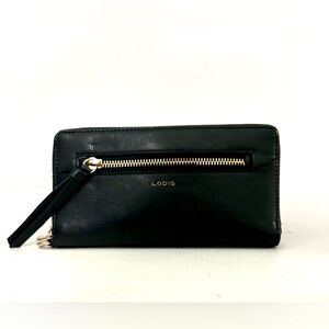 Lodis organizer wallet featuring a zippered exterior pocket EUC